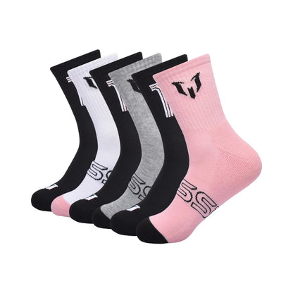 Messi Men's Lifestyle Crew Socks, 6-pack, Soft & Stretchy, Comfortable