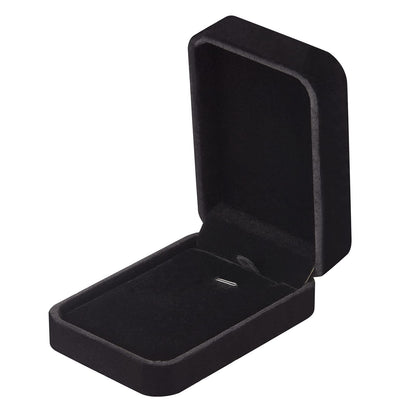 LETURE 3 Pieces Velvet Pendant Necklace Gift Boxes Set, Classic Jewelry Packaging Storage Case, Jewellry Display Box for Wedding, Engagement, Proposal, Birthday and Anniversary (Black)