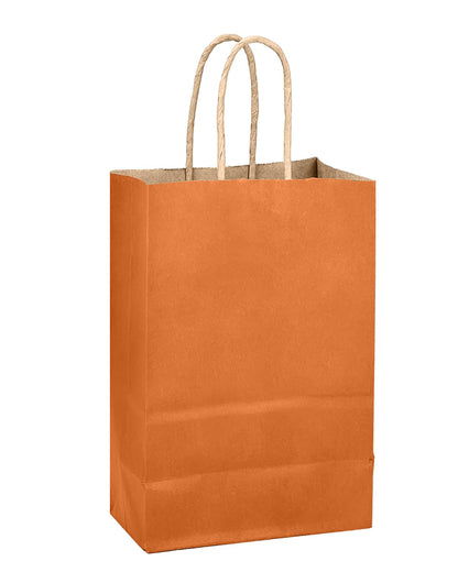 qiqee Classic Orange Gift Bag with Handles Bulk 24Pcs Paper Bags -8.3"x6"x3. 15" Party Favor Bags - Solid Color
