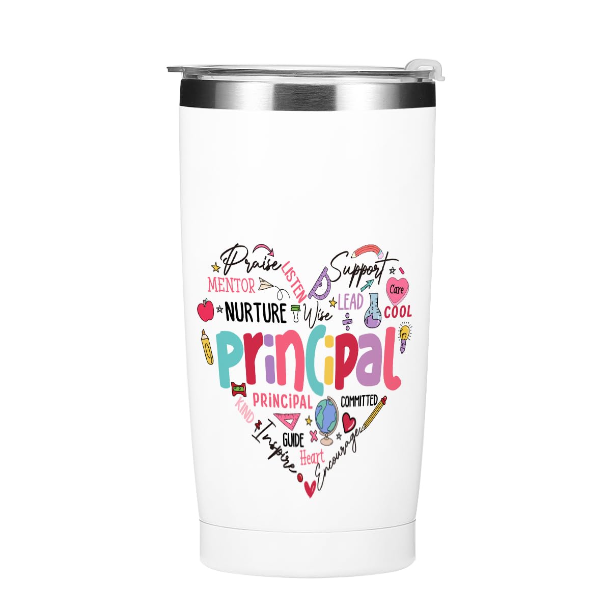 Principal Gifts Principal Appreciation Gifts Tumbler, 20 oz Stainless Steel Coffee Mug，Insulated Cup, Inspirational Birthday Christmas Thank You Office for Women Men Boss Coworker Teacher