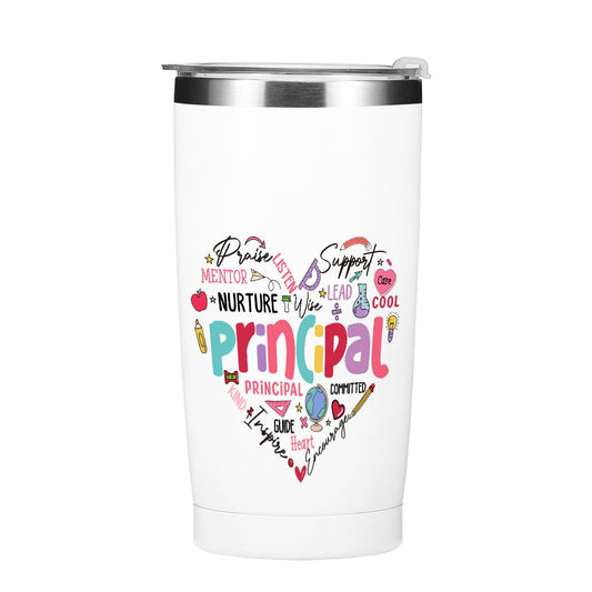 Principal Gifts Principal Appreciation Gifts Tumbler, 20 oz Stainless Steel Coffee Mug，Insulated Cup, Inspirational Birthday Christmas Thank You Office for Women Men Boss Coworker Teacher