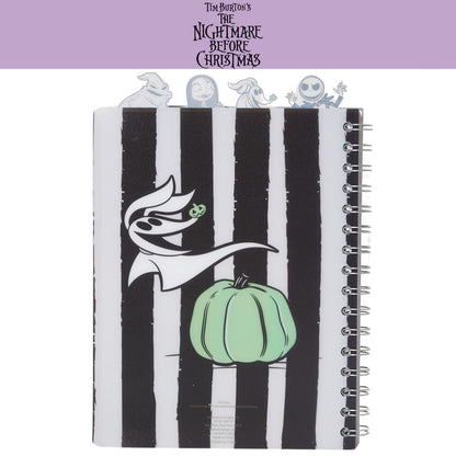 Nightmare Before Christmas Tab Journal Notebook, Spiral Bound, 96 Lined Pages, 8 x 7 inches, Black/White