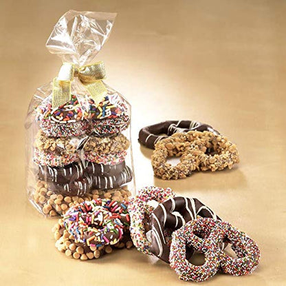 Asher's Chocolates, Chocolate Covered Pretzels Gift Basket, Holiday Assortment of Candy, Small Batches of Kosher Chocolate, Family Owned Since 1892, Improved Box Design (Milk & Dark)