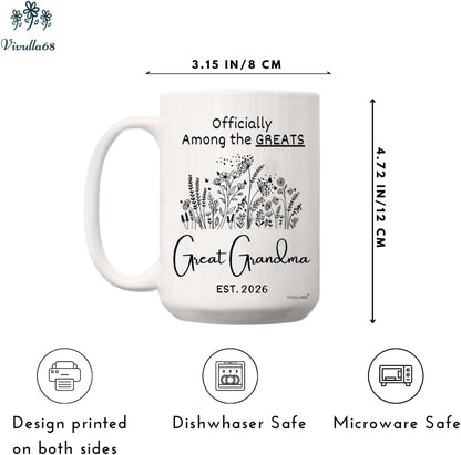 Vivulla68 Mothers Day Gifts for Great Grandmother Great Grandma Coffee Mug, Pregnancy Announcement Cup 2026, You’re Going to Be Great Grandparents Reveal Idea