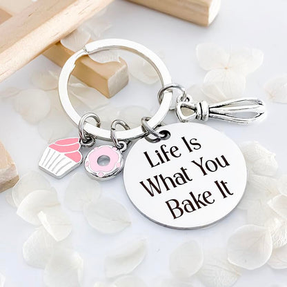Baking Gift Chef Baker Gifts Christmas Gifts For Baker Baking Lover Keychain Gift Cupcake Keychain Cooking For Pie Culinary Students Cute Baking Thanksgiving Kitchen Presents