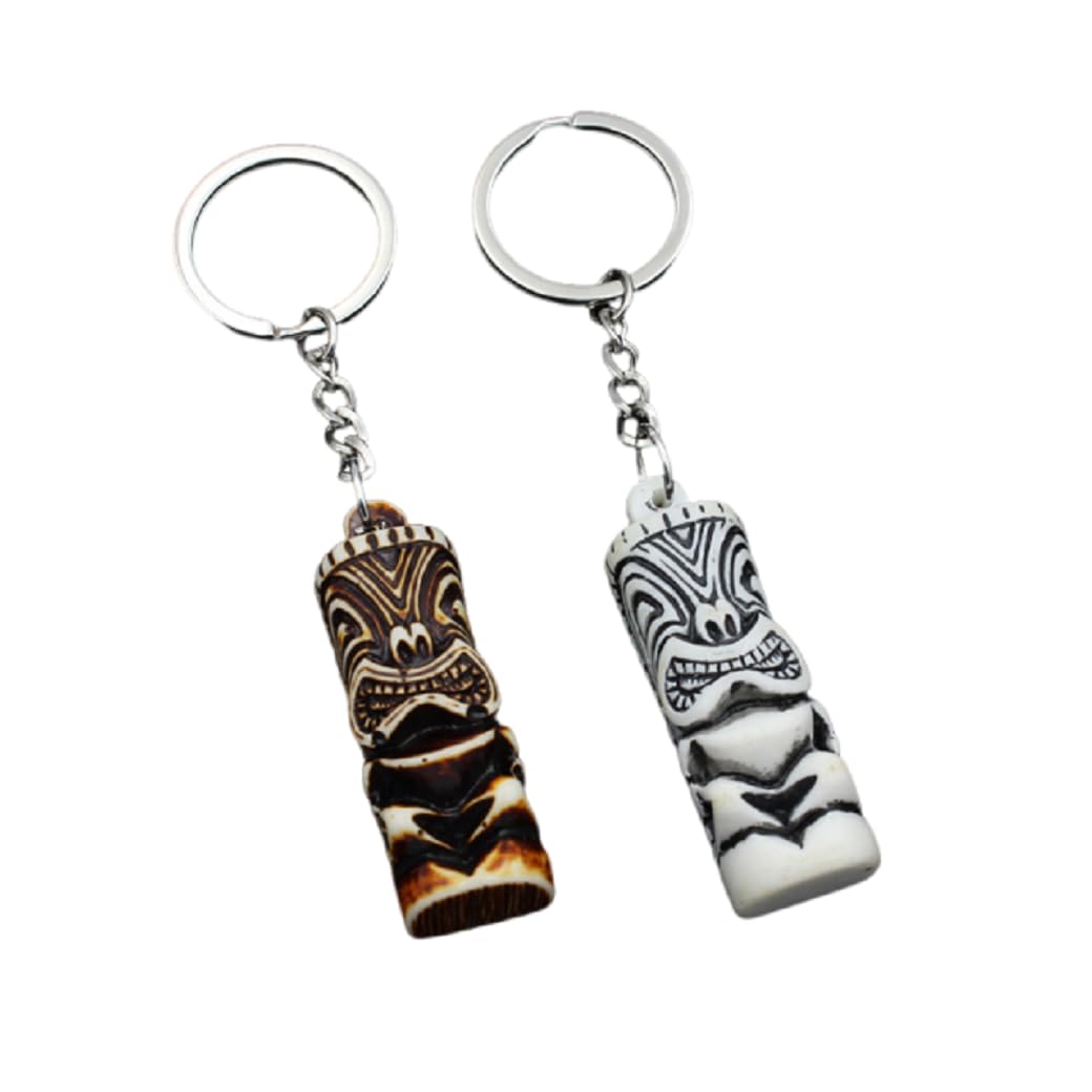 Hawaiian Tiki Resin Protection 3D Amulet Lucky Pendant Keychain Handmade Gifts Boho Car Keys Bag Accessories