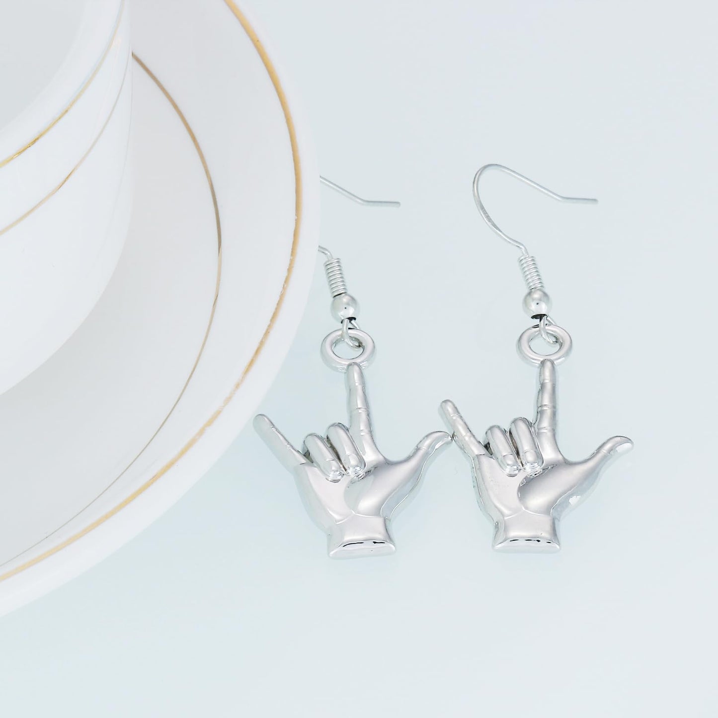 Sign Language Earrings Gifts for Women Earrings Friends Teachers Students Deaf Interpreter I Love You Asl Earrings