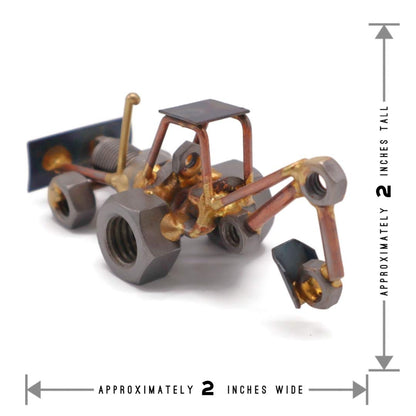 Backhoe Collectible Handmade Metal Art Figurine, Desk Accessories, Trophy, Boss Gift, Home Office Décor, Construction Worker Gift