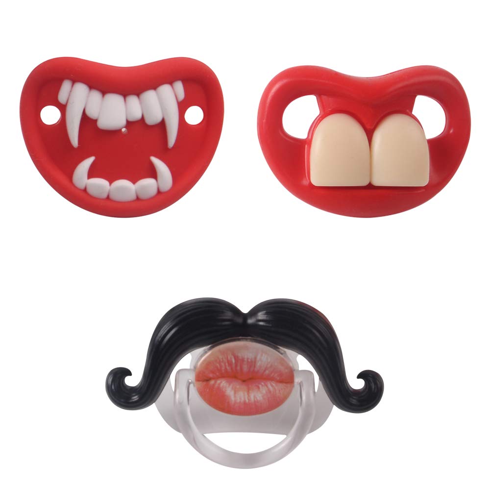 Funny Pacifiers for Babies, Newborn Pacifier 0-6-12-18 Months, Infants Pacifiers for 0-6 Months, Toddlers Mustache Pacifier, Baby Gift Pacifiers for Boys and Girls