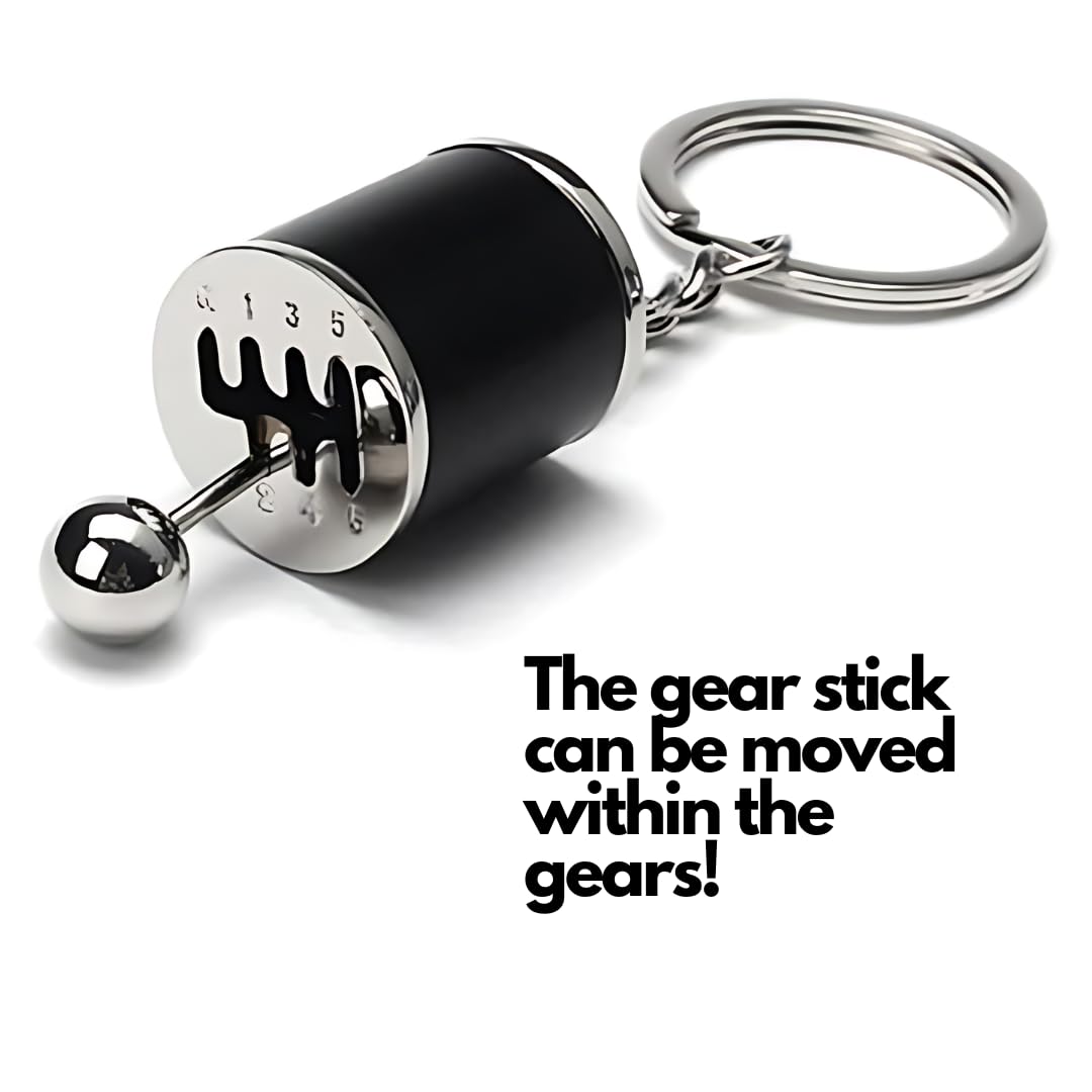 5pc Car Lovers Key Chain Set - Manual Gear Shifter | Wheel Rim | Spanner | Turbo | Brake Disc Keychain | Auto Enthusiast Gift Set | Car Truck Bike | Parts Keyring