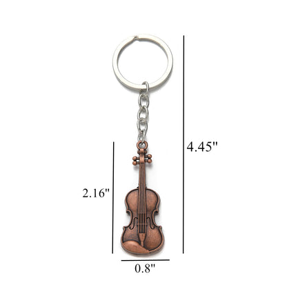 PHAETON 20PCS Violin Charm Metal Keyring Violin Keychain Violin Lover Gifts Music Themed Gift Violin Charm Metal Keychain Key Ring for Men and Women