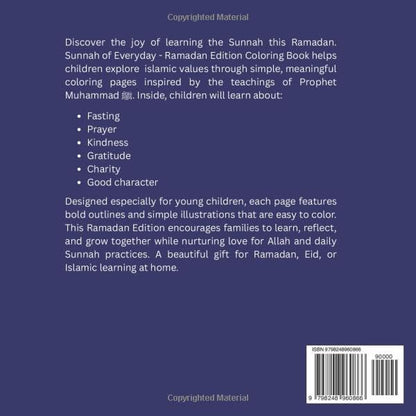Sunnah of Everyday - Ramadan Edition: Islamic Ramadan Coloring Book for Kids Ages 3–6 | Learn Fasting, Prayer, Kindness, and Sunnah Habits, 50 Pages Ready coloring