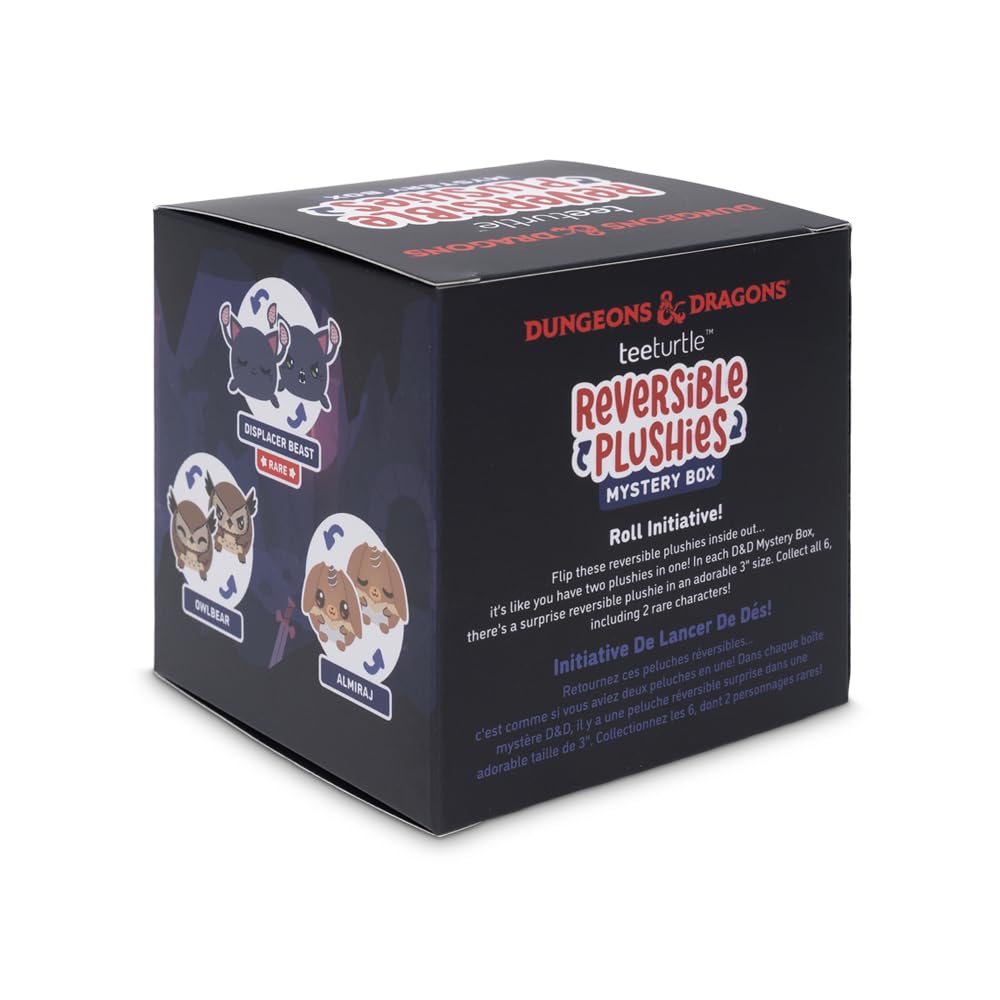 TeeTurtle Dungeons and Dragons Series Reversible Plushie Mystery Box - 3-Inch Mini Two-Sided Blind Box Plush with Embroidered Details - Cute Collectible Surprise Toy for Kids, Teens, and Adults