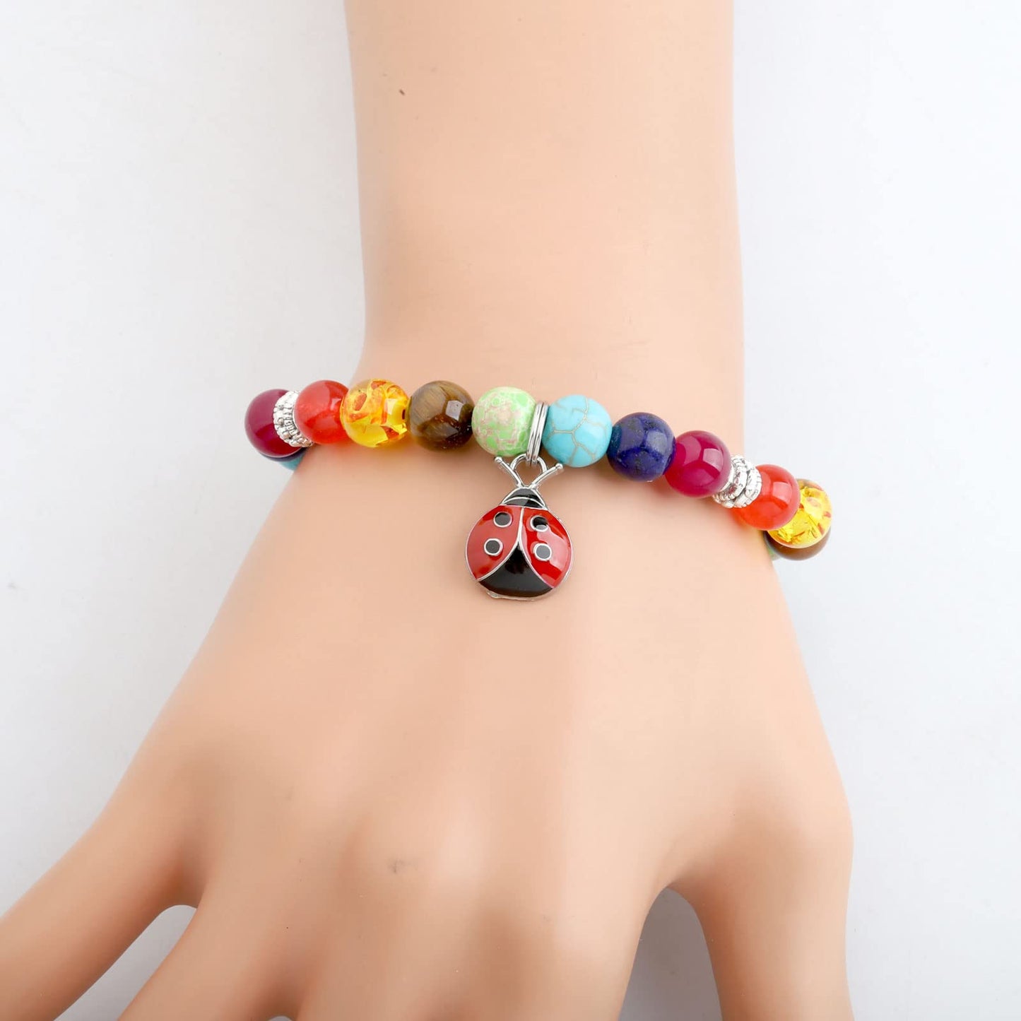 WSNANG Ladybug Bracelet Ladybug Pendant Necklace Ladybug Lover Gift Good Ladybug Jewelry Gift for Friends (Always Ladybug C-Br, 8 * 8cm)