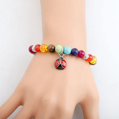 WSNANG Ladybug Bracelet Ladybug Pendant Necklace Ladybug Lover Gift Good Ladybug Jewelry Gift for Friends (Always Ladybug C-Br, 8 * 8cm)