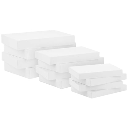 Hallmark White Gift Boxes, Assorted Sizes (12 Boxes with Lids: 4 Small 11", 4 Medium 14", 4 Large 16") for Valentine's Day, Birthdays, Mother's Day, Baby Showers and More