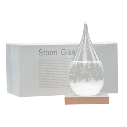 Storm Glass Weather Station – Elegant Drop-Shaped Crystal Barometer, Perfect Christmas & Winter Gift for Home & Office Decor, Unique Weather Predictor for Family & Friends