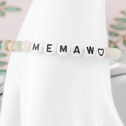 Memaw Gifts from Grandkids Grandchildren for Birthday Beaded Jewelry Best Memaw Bracelet