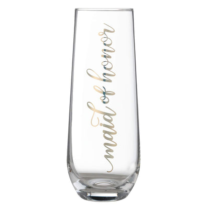 Lillian Rose Gold Maid of Honor Stemless Champagne Glass, 5.75"