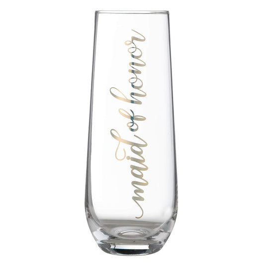Lillian Rose Gold Maid of Honor Stemless Champagne Glass, 5.75"