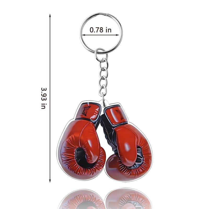 Boxing Gloves Keychain for Father‘s Day Gifts from Daughter Son Key Chain Charms for Boxing Enthusiasts
