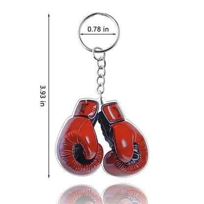 Boxing Gloves Keychain for Father‘s Day Gifts from Daughter Son Key Chain Charms for Boxing Enthusiasts
