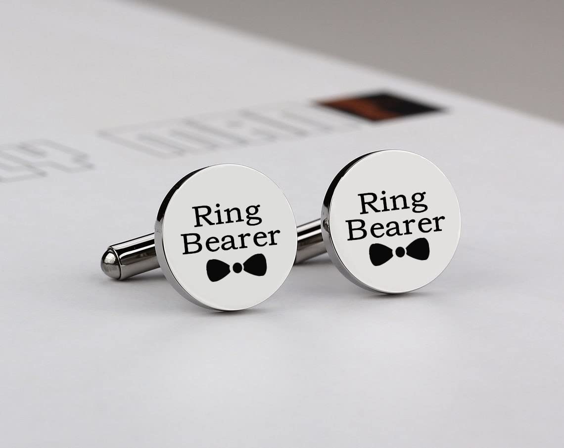 Kooer Custom Personalized Cufflinks & Tie Clip Set Wedding Jewelry Cufflinks Engraved Gifts for Men