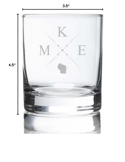 JohnPartners993 Milwaukee Whiskey Glass - Milwaukee State Outline Whiskey Glass - Milwaukee Flag Whiskey Glass - Milwaukee Fan - Milwuakee Gift