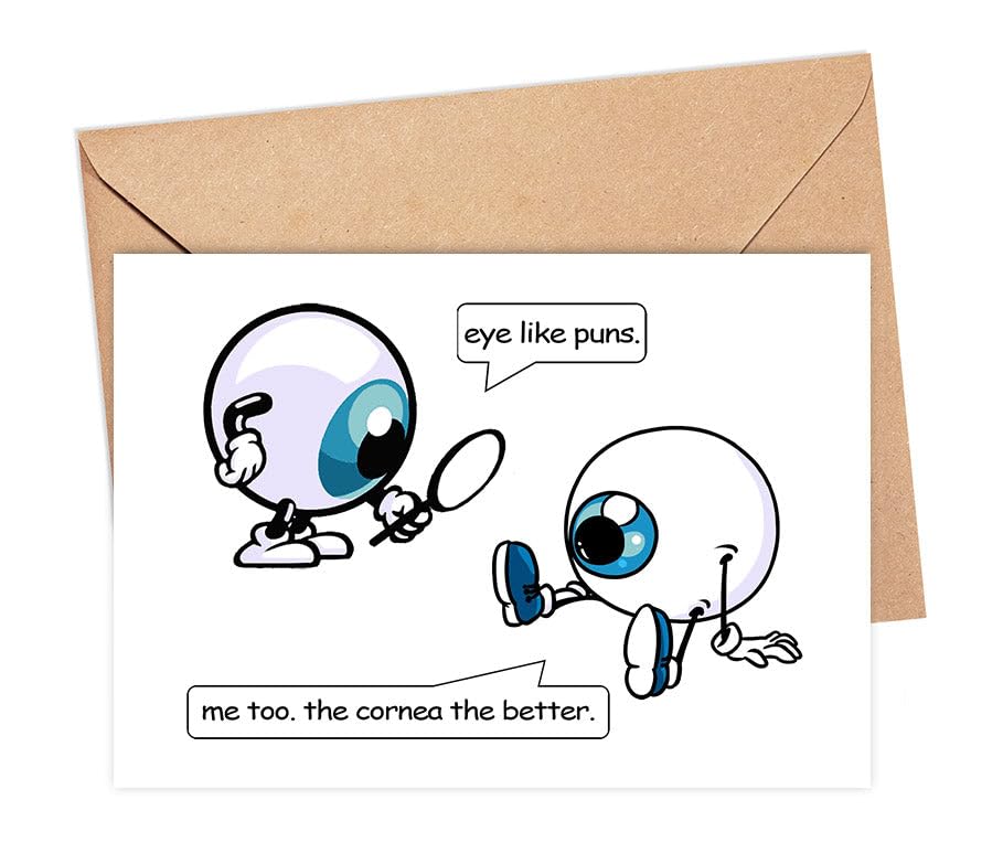Eye Like Puns Card - Card For Ophthalmologist - Optometry Card For Ophthalmologists - Funny Optometrist Gifts For Women Men - Gifts For Ophthalmologists - Assistant Greeting Card
