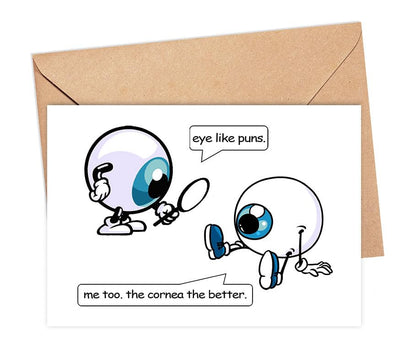 Eye Like Puns Card - Card For Ophthalmologist - Optometry Card For Ophthalmologists - Funny Optometrist Gifts For Women Men - Gifts For Ophthalmologists - Assistant Greeting Card