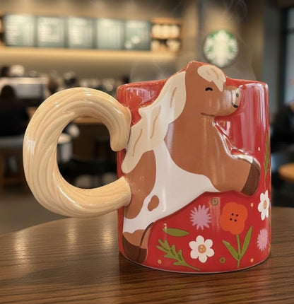 Starbucks Ceramic Mug 12 oz Year of the Horse Design | Festive Collectible Giftable Seasonal Coffee Cup