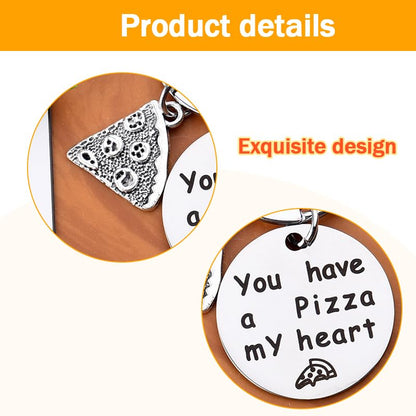Pizza Keychain Gifts for Husband Wife Valentines Day Gifts for Couple Gifts for Boyfriend Girlfriend Pizza Lover Gifts for Women Men Pizza Gifts for Couples Funny Anniversary Present for Him Her