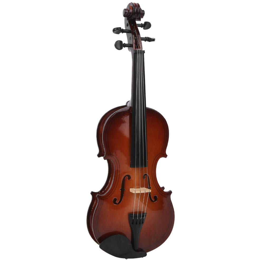Hand Made Wooden Mini Violin, 7.9in Mini Musical Instrument Model Ornaments With Gift Box - Small Violin Toy for Home Decoration