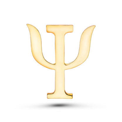 Dr's gift Psychology Psi Symbol Enamel Gold Brooch Psychology Greek Letter Lapel Pin Backpack Hat Badge Jewelry Gift for Psychologists, Psychiatrist, Therapists, Students