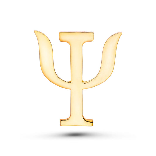 Dr's gift Psychology Psi Symbol Enamel Gold Brooch Psychology Greek Letter Lapel Pin Backpack Hat Badge Jewelry Gift for Psychologists, Psychiatrist, Therapists, Students
