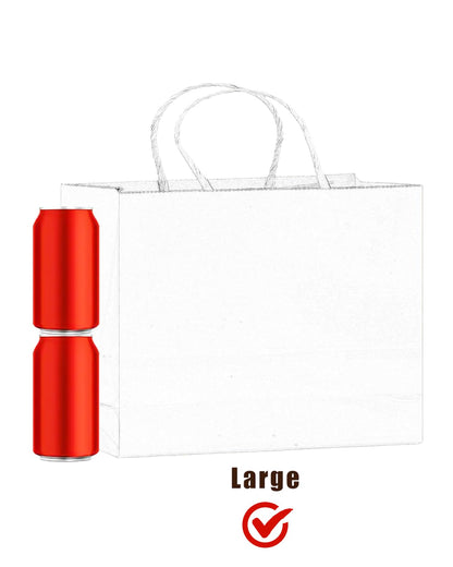 qiqee 100PCS Large Gift Bag with Handles Bulk 13"x4.5"x10" Gift Bags Kraft Orange Multiple Uses (32x11x25cm,Wide Large)