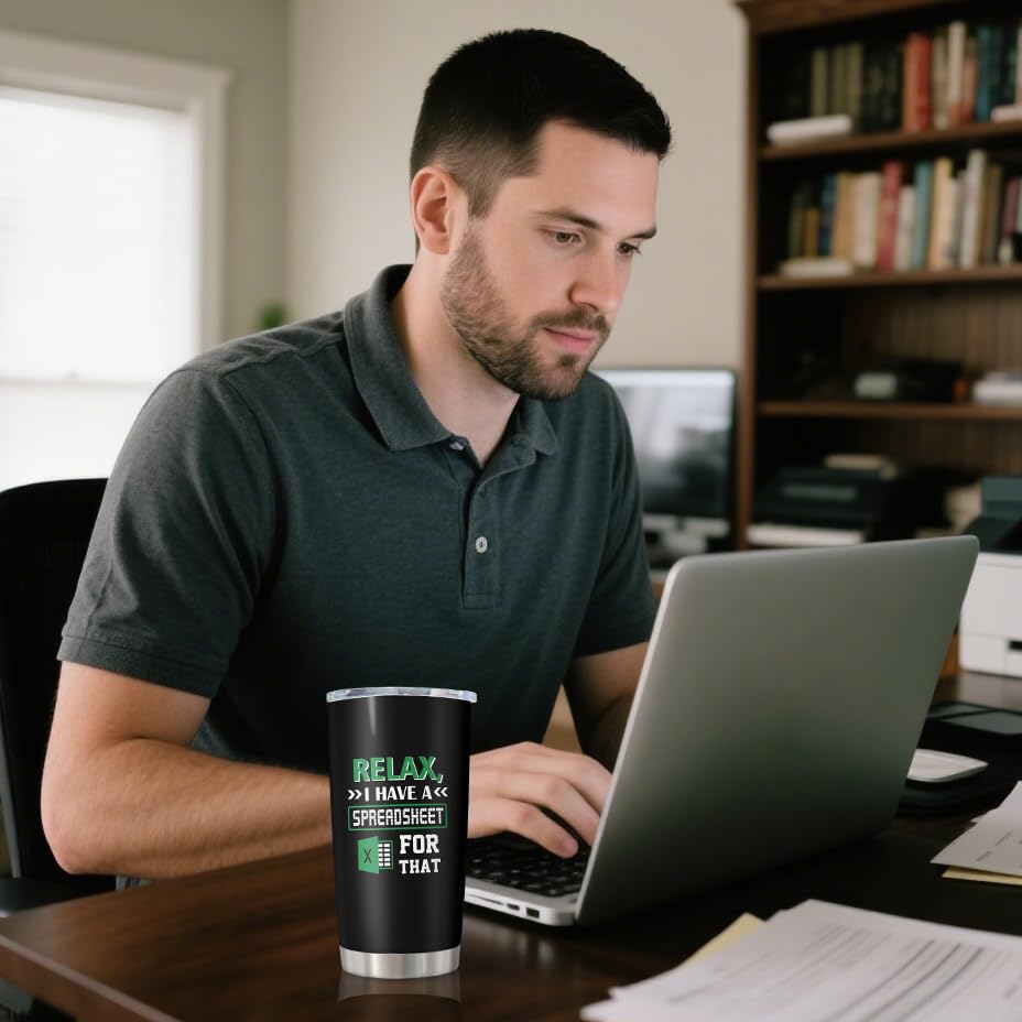 Accountant Gifts, Spreadsheet Tumbler 20oz, Funny Spreadsheet Gifts for Boss, CPA, Coworker, Auditors, Finance Professionals, Women, Men, Accountant/CPA Birthday Christmas Gift, Accounting Cup