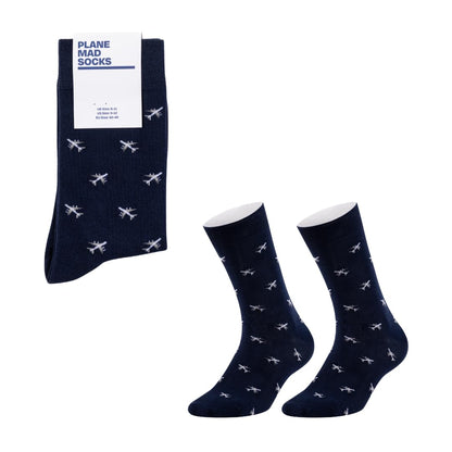 Airplane Socks - Funny Plane Socks - Funny Aeroplane Gift for Men - 1 Pair, Size 9-12