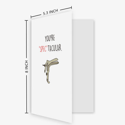 Ogeby Funny You're Spectacular Card, Cute Thank You Card for OB GYN Midwife, Lovely Medical Themed Greeting Card