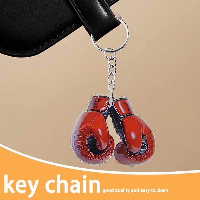 Boxing Gloves Keychain for Father‘s Day Gifts from Daughter Son Key Chain Charms for Boxing Enthusiasts