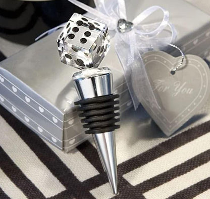 Crystal Dice Wine Stopper - Perfect Bunco Party Gift, Prize or Bunco Party Favors for the Entire Group.