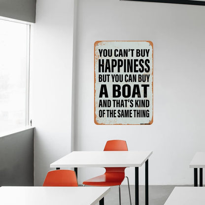 GIMIPAT Sign You Can't Buy Happiness BUT You CAN Buy A Cabin Funny Art Metal Tin Sign 8x12 inch Bar Pub Indoor Outdoor Wall Decor Gifts Man Cave