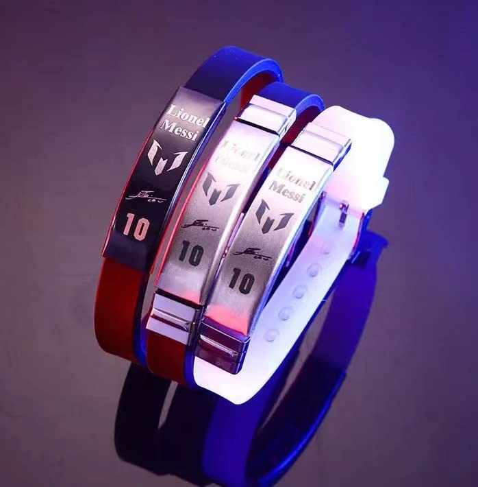 Lionel Messi signature wristbands Football bracelet, Waterproof sports rubber bracelets, Rubber wristbands, Messi Memorial Collection Gift Box