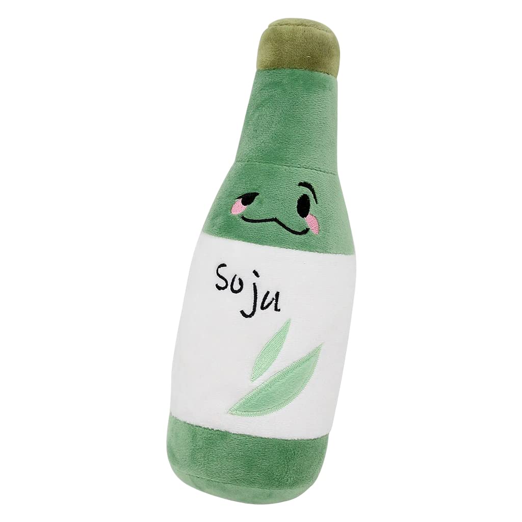 Korean Soju Bottle Plush Cute Stuffed Party Alcohol Beer Wine Lover Plushie Home Decor 10.2''