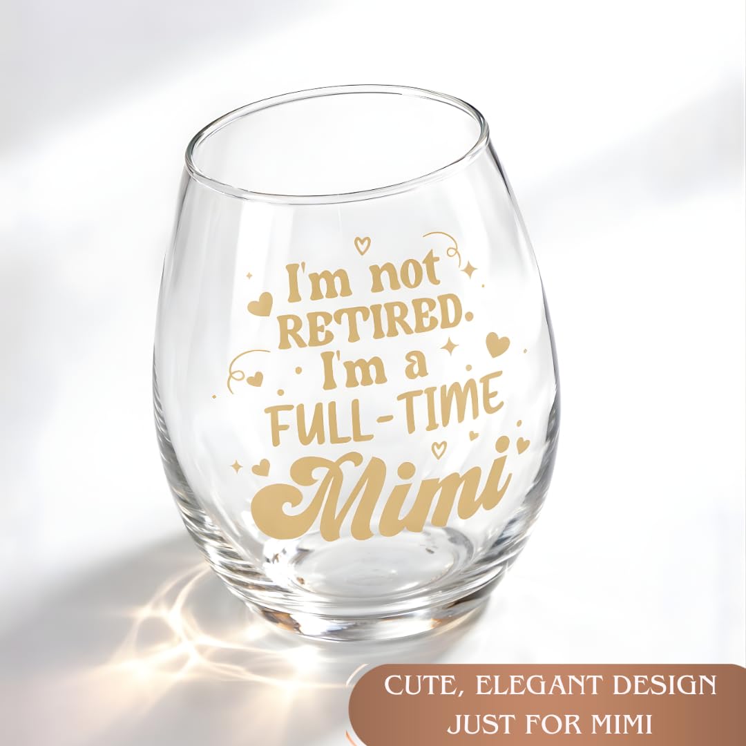 Mimi Mothers Day Gifts, Mothers Day Gift for Mimi, Funny Mimis Gifts, Wine Glass 12oz Gift for Grandma, Nana or First-Time Grandmas on Christmas Thanksgiving Birthday Retirement