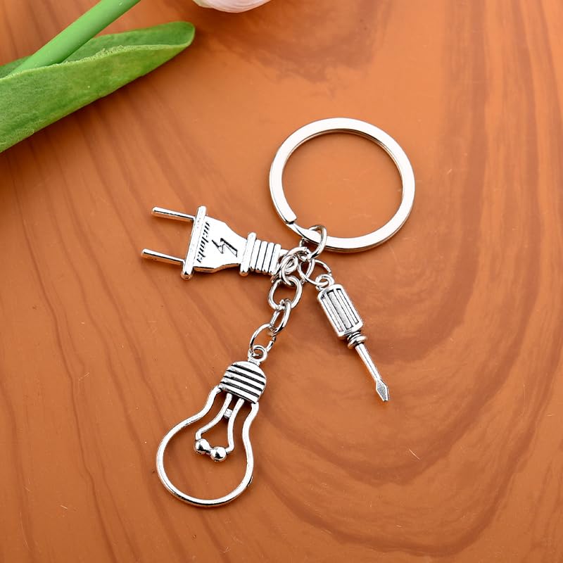 Electrician Gifts Keychain for Husband Boyfriend Valentines Day Gifts for Electricians Appreciation Thank You Gifts for Lineman Retirement Gifts for Dad Grandpa Men Birthday Gifts for Lineman Son