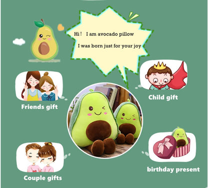 NatureMan 16.5 inch Avocado Plush Toy Pillow Gift, Lovely Fruit Plush Toy Doll, Suitable for Children, Girls, Boys and Holiday Gifts