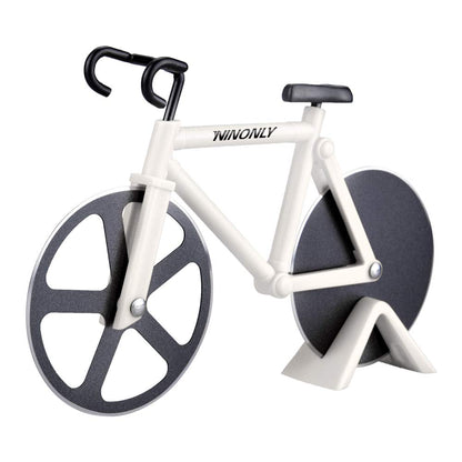 Ninonly Bicycle Pizza Cutter Wheel,Non-stick Bike Pizza Slicer,Stainless Steel Cutting Wheels With a Stand for Pizza Lovers, Housewarming Gifts Cool Kitchen Gadget Cool Men's Gift