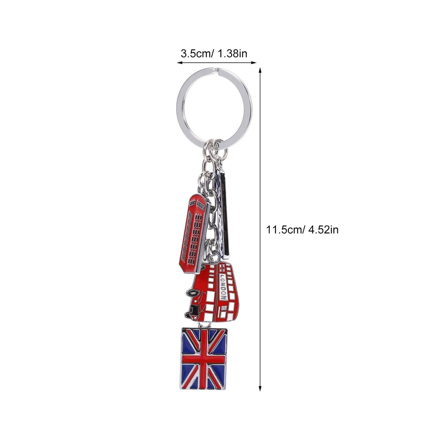PRETYZOOM 1PC UK Flag Keychain, London Souvenir Keychain with Union Jack Flag Telephone Booth Charm Bag Hanging Pendant, British Themed Party Favors, Travelers Keepsake