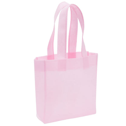 BLUE PANDA 24-Pack Princess Party Favor Bags - 6.5 x 7 x 2 in Pink Canvas Pouches - Reusable & Non-Woven Crown Treat Pouches - Bags for Princess Birthday Party Decorations